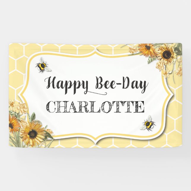 Banderoles Honey Bee Anniversaire Banner Party Contexte (Horizontal)