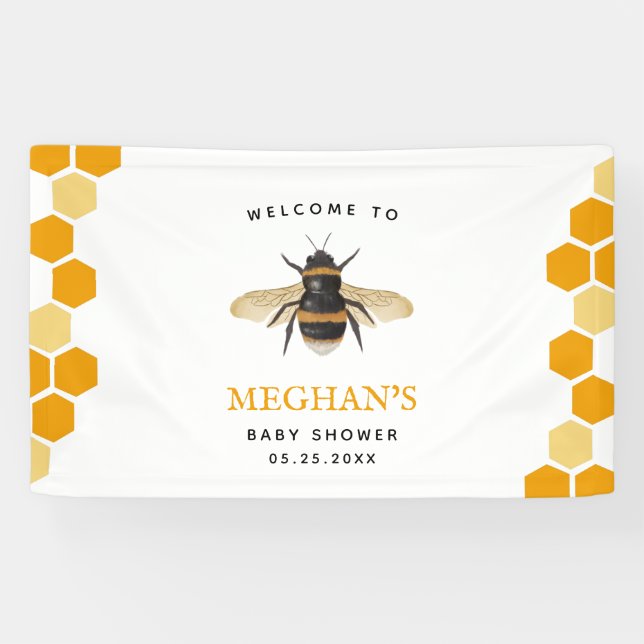 Banderoles Honeypeb Bee Theme Baby shower Bienvenue (Horizontal)