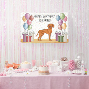 Banderoles Hongrois Vizsla Anniversaire Coloré Pastel