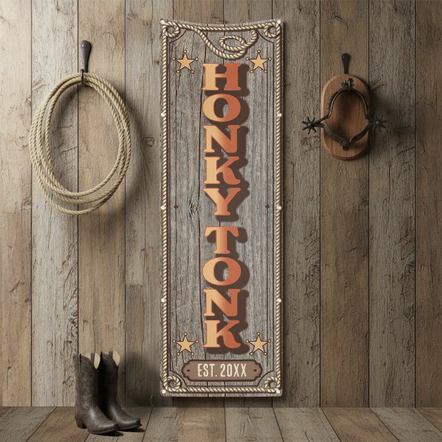 Banderoles HONKY TONK occidental rustique ID1318 (Créateur téléchargé)