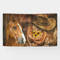 Horse Cowboy Casquette Lasso Sunflower Rustic Barq