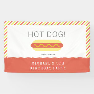 Banderoles HOT DOG! Red Yellow Stirpes Anniversaire moderne
