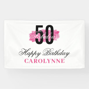 Banderoles Hot Pink 50 et Fabulous Watercolor Anniversaire