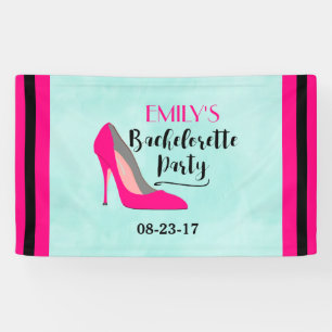 Banderoles Hot rose Stiletto High Heure Bachelorette Party
