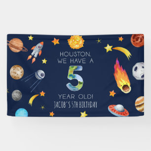 Banderoles Houston We Have A 5 Year Old Fête d'anniversaire d