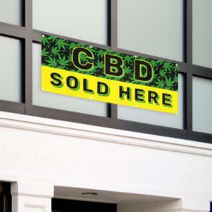 Banderoles Huile de CBD Premium Vendue Ici Publicité