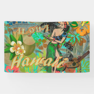Banderoles Hula Vintage Floral Graphisme Floral Hawaii