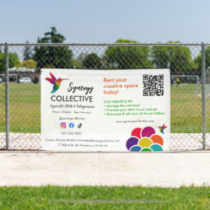 Banderoles Hummingbird Business Logo QR Code Location Espace