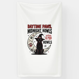 Banderoles Hurlements de chien Halloween minuit
