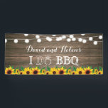 Banderoles I DO BBBQ Sunflower Rustic Wood Mariage Engagement<br><div class="desc">JE FAIS BBQ Tournesol Rustique Bois Mariage Bannière d'engagement. Pour plus de personnalisation,  cliquez sur le bouton "Customiser" et utilisez notre outil de conception pour modifier ce modèle.</div>