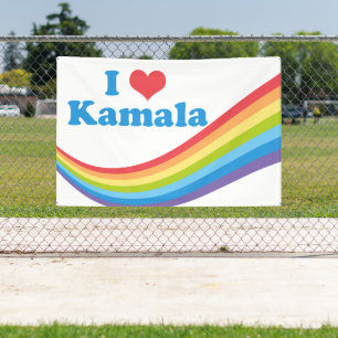 Banderoles I Love Kamala Cute Election Rainbow