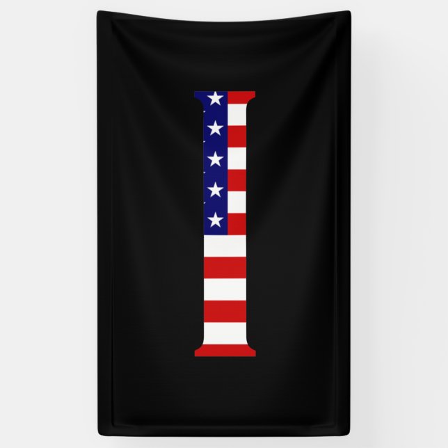 Banderoles I Monogramme superposé sur le drapeau américain (v (Vertical)
