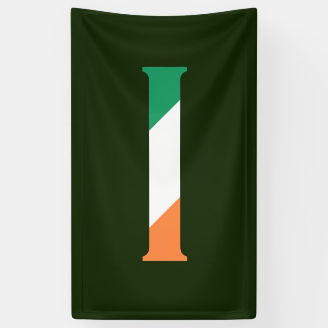 Banderoles I Monogramme superposé sur le drapeau irlandais (v (Vertical)