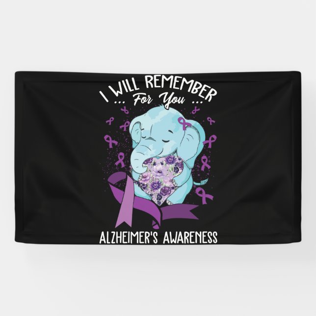 Banderoles I Will Remember For You Alzheimer's Awareness (Horizontal)