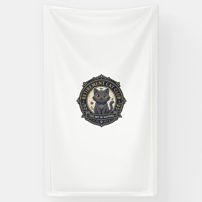 Banderoles Idée cadeau chat papa chat retraite - Chat de retr (Vertical)