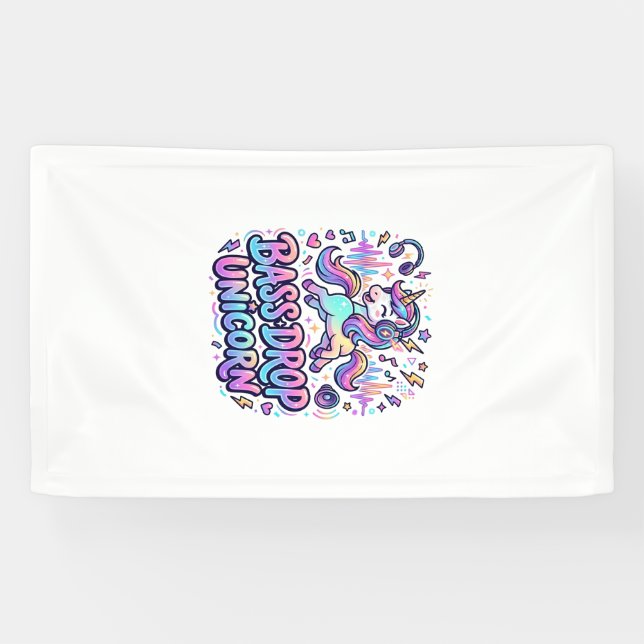 Banderoles Idée de cadeau licorne basse drop typographie Des (Horizontal)