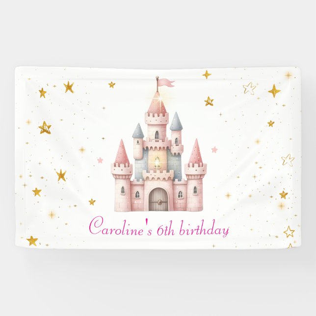 Banderoles Il était une fois, Anniversaire Princesse (Horizontal)