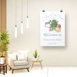 Banderoles Il fait froid à l'extérieur de Noël Arbre Baby sho<br><div class="desc">L'hiver presque ici, donc ce thème de Baby shower extérieur à froid Baby It's Cold est parfait pour célébrer votre grossesse. Aquarelle sapin de Noël avec boîtes cadeaux, noisette et cheval en bois en couleurs Bleues pour votre garçon sur le chemin. Customisez-le avec vos informations et regardez d'autres articles correspondants...</div>