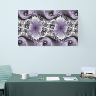 Banderoles Illusion de lilas Art fractal floral abstrait Fant