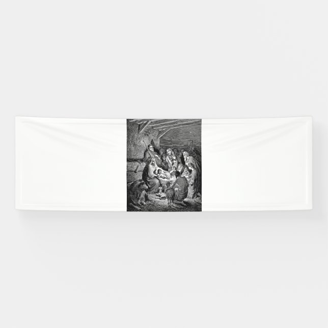 Banderoles Illustrated Christmas Nativity Scene (Horizontal)