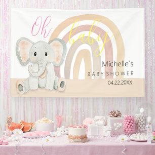 Banderoles Illustration aquarelle d'éléphant mignon de printe