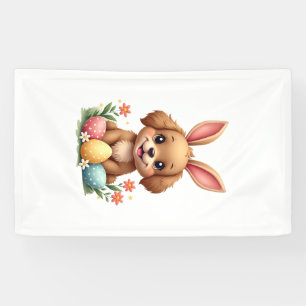 Banderoles Illustration de chien de Pâques vintage Bunny Chio