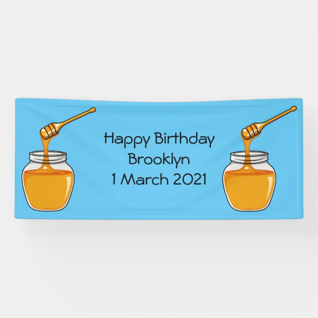 Banderoles Illustration de dessin sur le miel (Horizontal)