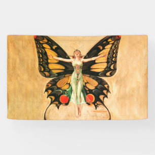 Banderoles Illustration de femme de Leyendecker papillon Flap