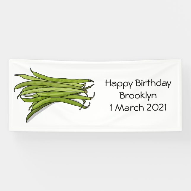 Banderoles Illustration de haricots verts (Horizontal)