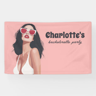 Banderoles Illustration De Mode Femme Design Avec Lunettes De
