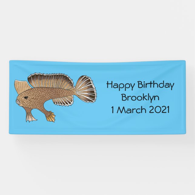 Banderoles Illustration de poisson à main (Horizontal)