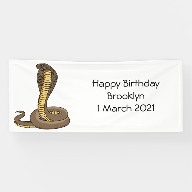 Banderoles Illustration de serpent à cobra Brown (Horizontal)
