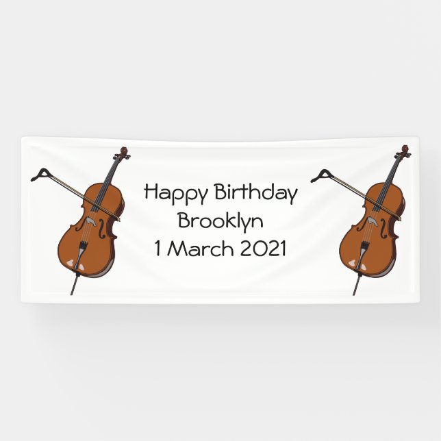Banderoles Illustration de violoncelle (Horizontal)