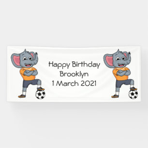 Banderoles Illustration du joueur de football éléphant