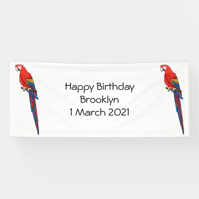 Banderoles Illustration du perroquet de macaw Scarlet (Horizontal)