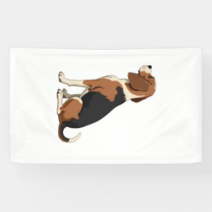 Banderoles Illustration d'un chien Beagle vintage vu de dos A