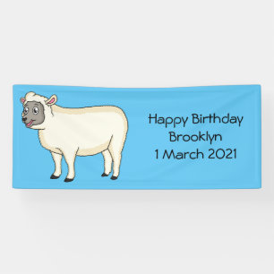 Banderoles Illustration d'un mouton joyeux