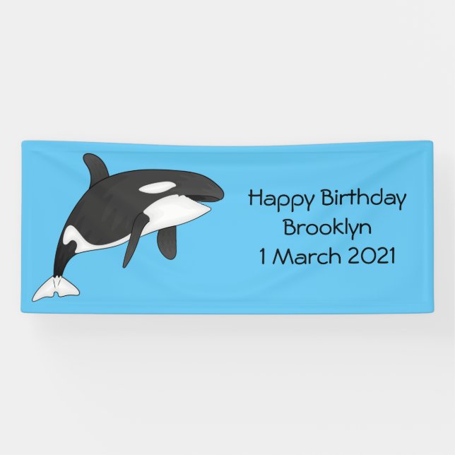 Banderoles Illustration d'une baleine tueuse (Horizontal)