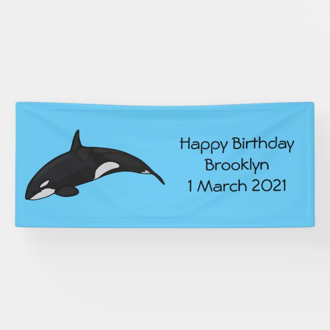 Banderoles Illustration d'une baleine tueuse (Horizontal)