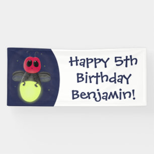 Banderoles Illustration d'une luciole à éclair mignon