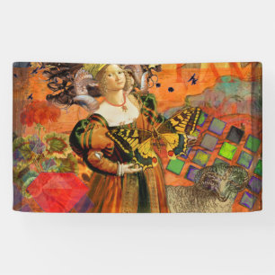 Banderoles Illustration gothique de la femme Aries Orange