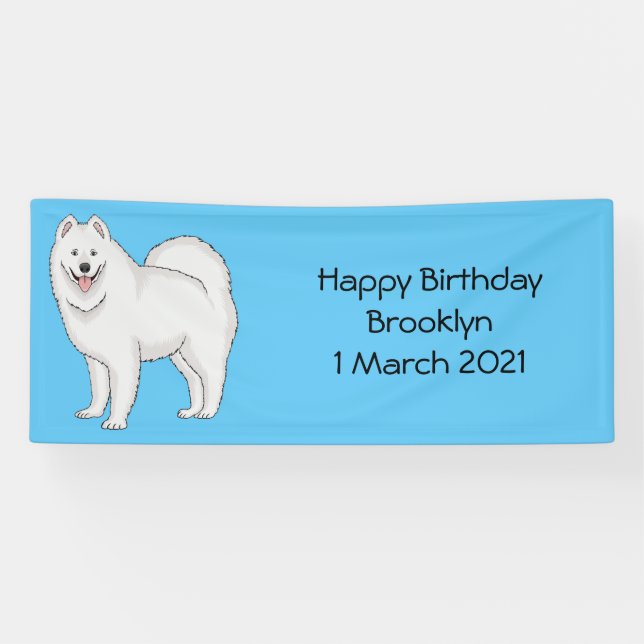 Banderoles Illustration Samoyed dog (Horizontal)