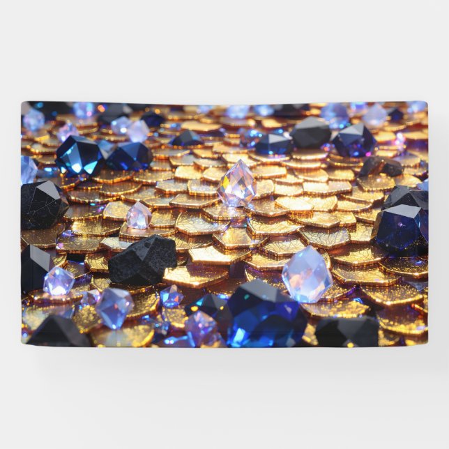 Banderoles Imaginaire de luxe Gemstone Abstrait (Horizontal)