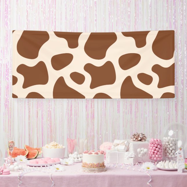 Banderoles Impression de vache rose et Brown (Fête)