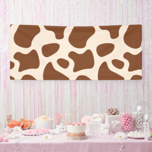 Banderoles Impression vache rose et marron