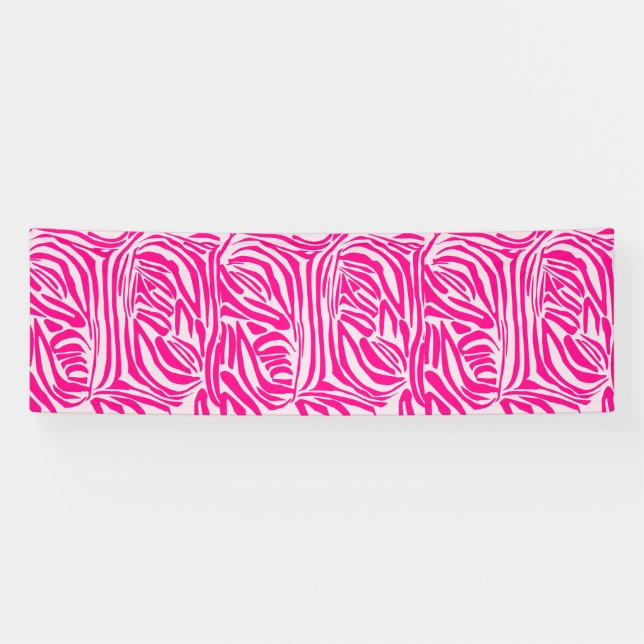 Banderoles Impression zèbre rose (Horizontal)