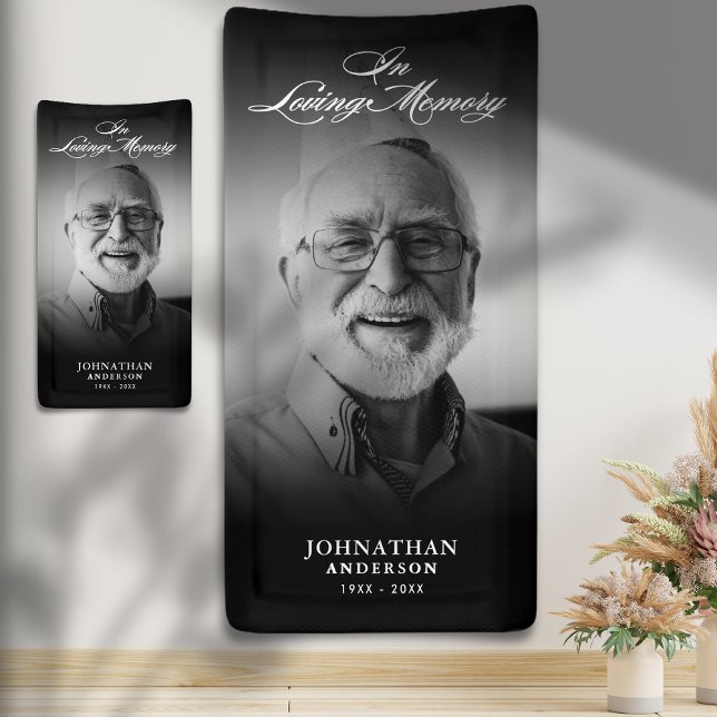 Banderoles In Love Memory Modern Memorial/Funeral Photo (Créateur téléchargé)