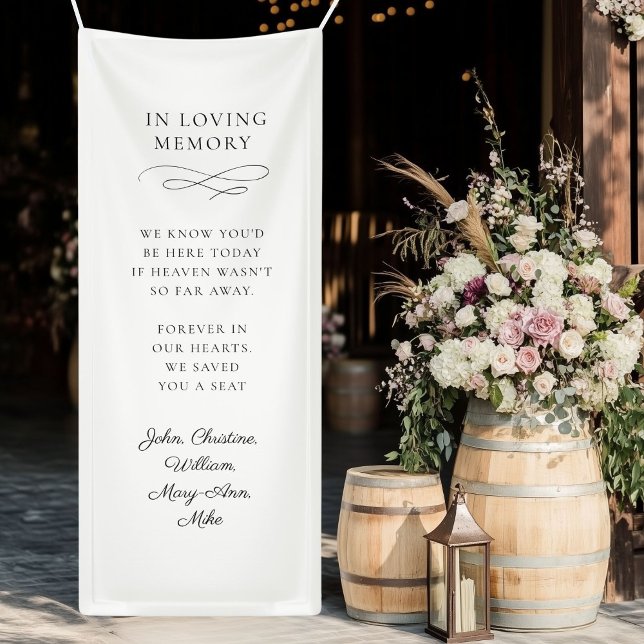 Banderoles "In Love Memory" Moderne, Calligraphie, Mariage (Personalized "In Loving Memory" Modern, Calligraphy, Wedding Banner)