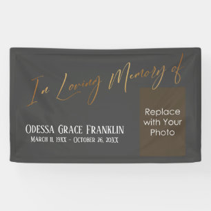 Banderoles In Love Memory of Gold Dark Grey avec/ Espace phot