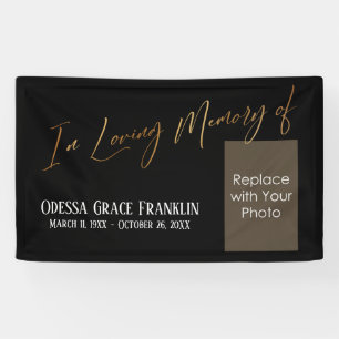 Banderoles In Love Memory of Gold on Black avec espace photo